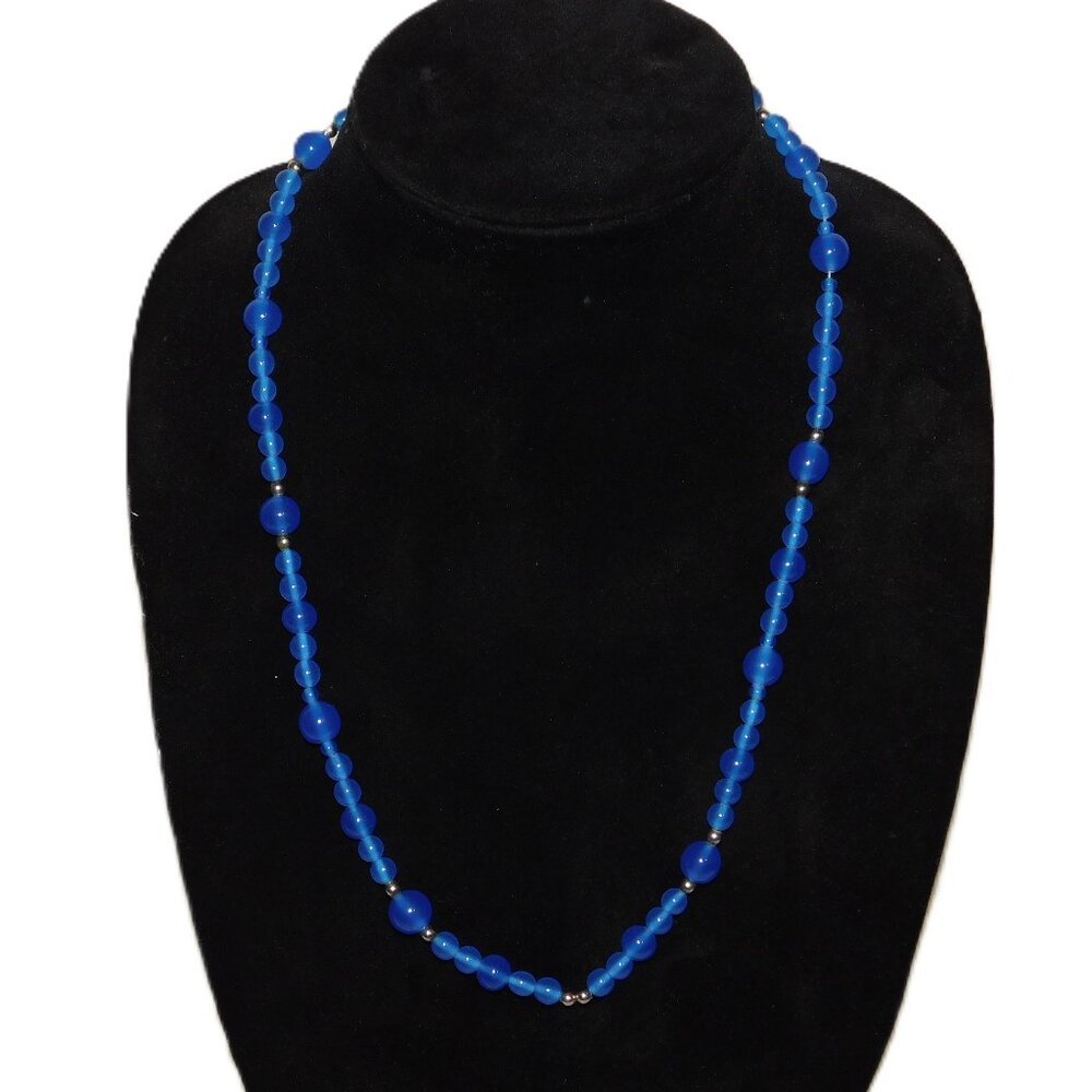 Karla Jordan Vintage Beaded Necklace Beautiful Blue